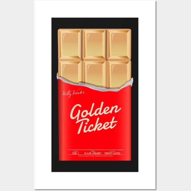 Golden Ticket Chocolate Wall Art by timegraf